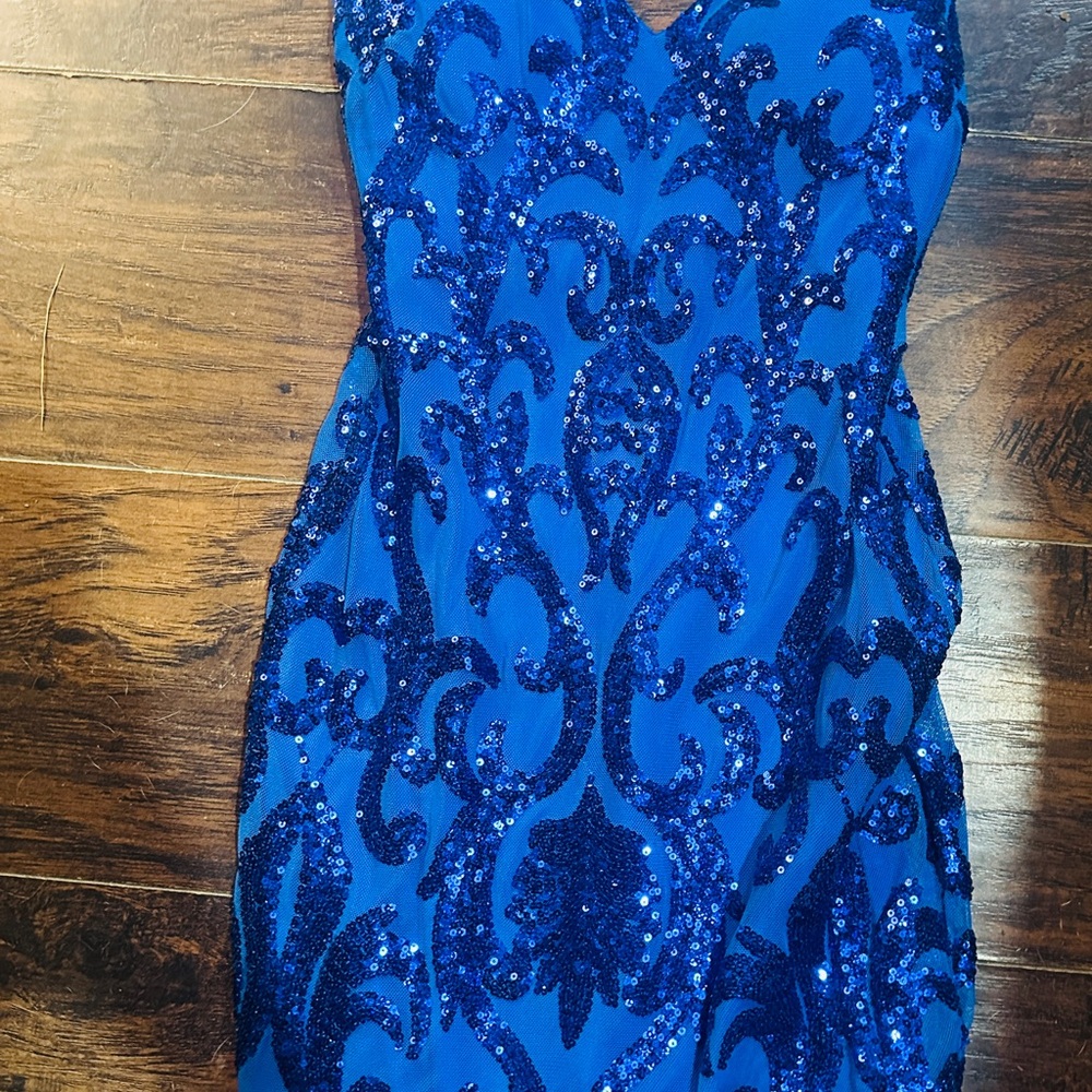 Lovely Day Royal Blue Sequin Dress
